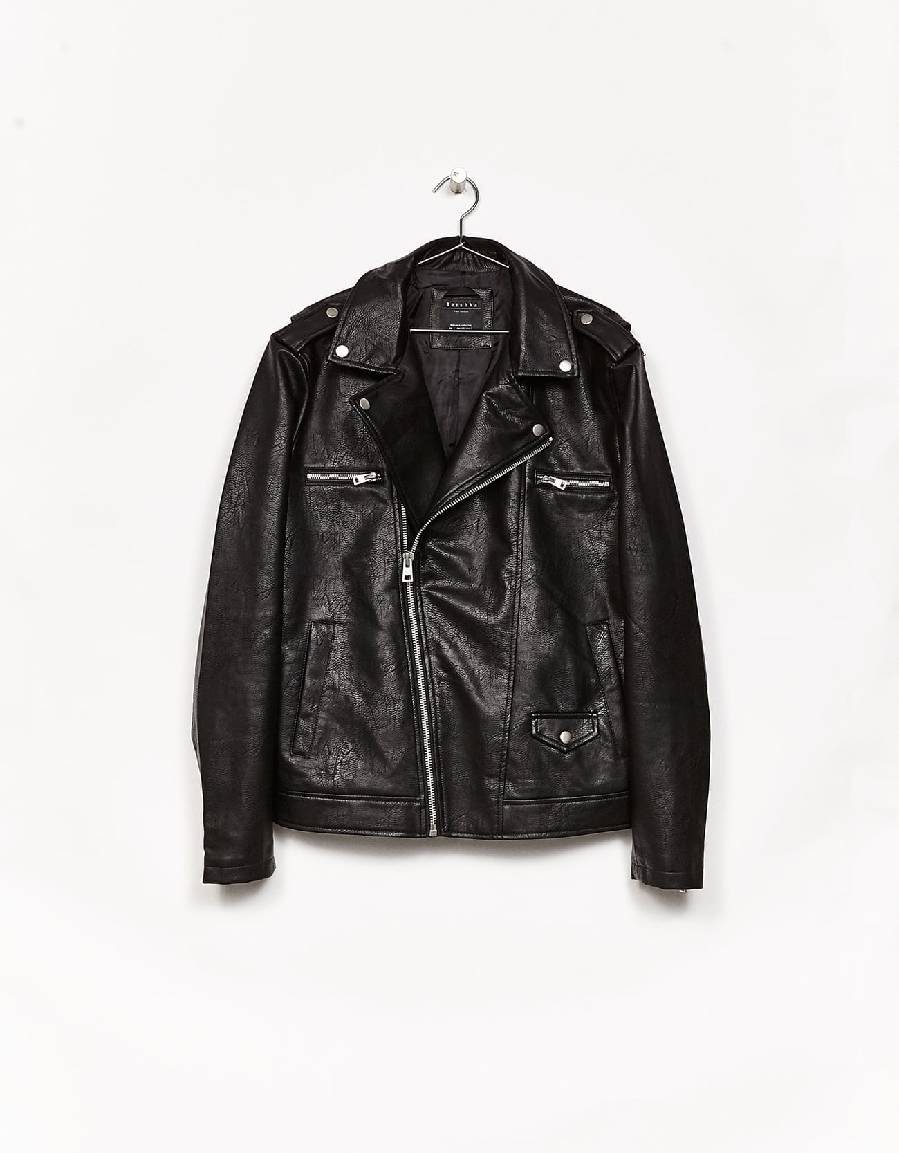 Faux Leather Biker Jacket - Imagen 2