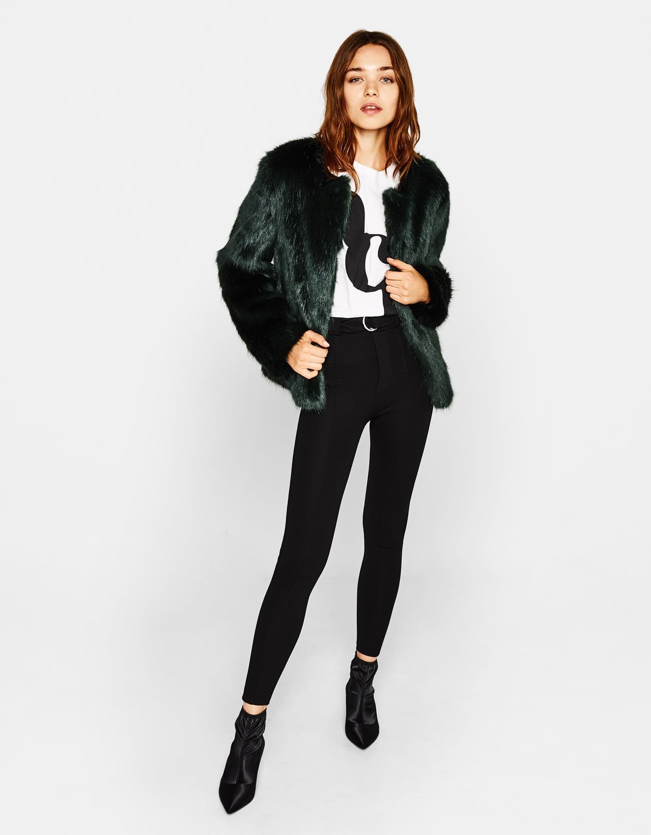 Short Faux Fur Coat - Imagen 3