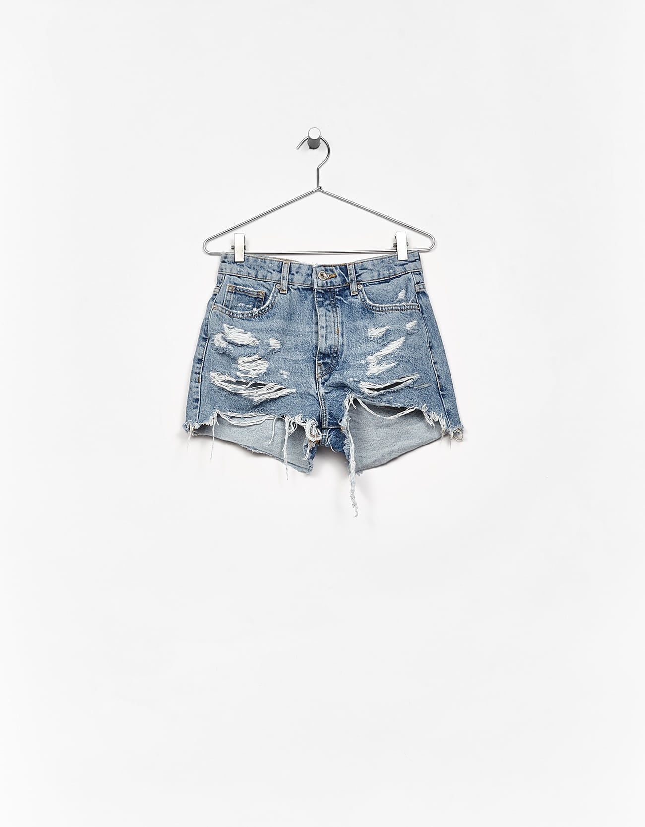 High Waist Denim Shorts - Imagen 2