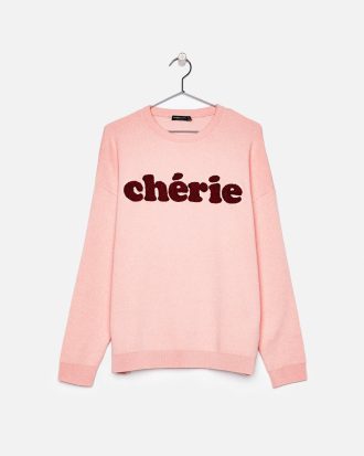Oversized sweater with slogan