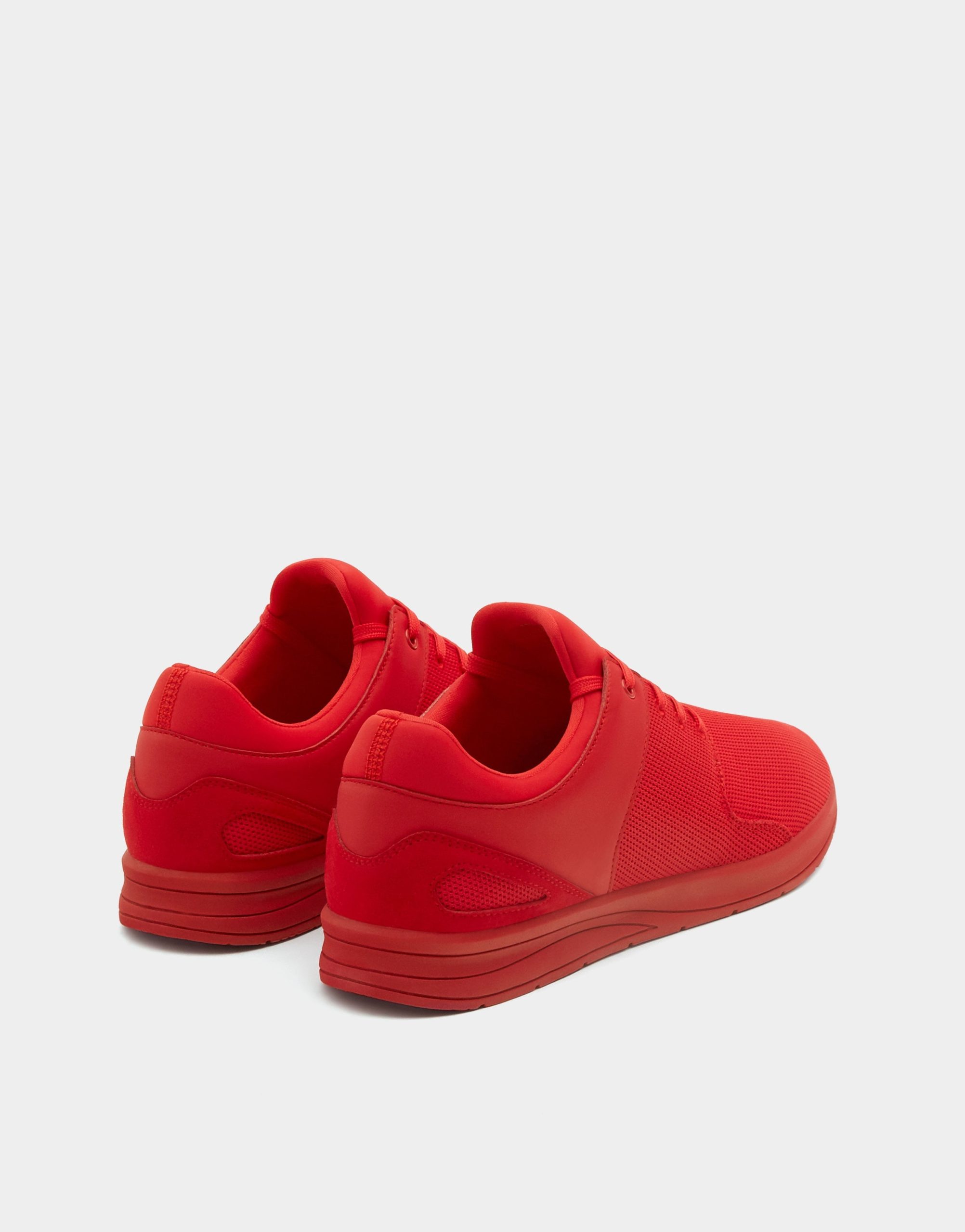 Red technical fabric sneakers - Imagen 3